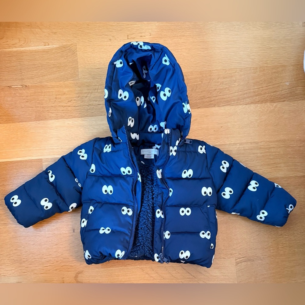 Stella McCartney Navy Jacket with Adorable 👀 Eye Pattern ✨REMOVABLE HOOD!✨